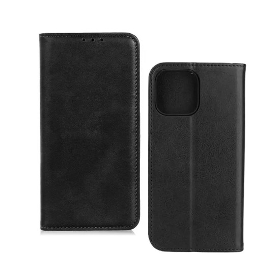 Leather Flip Cover with Internal Pocket for Apple iPhone 13 Pro Black